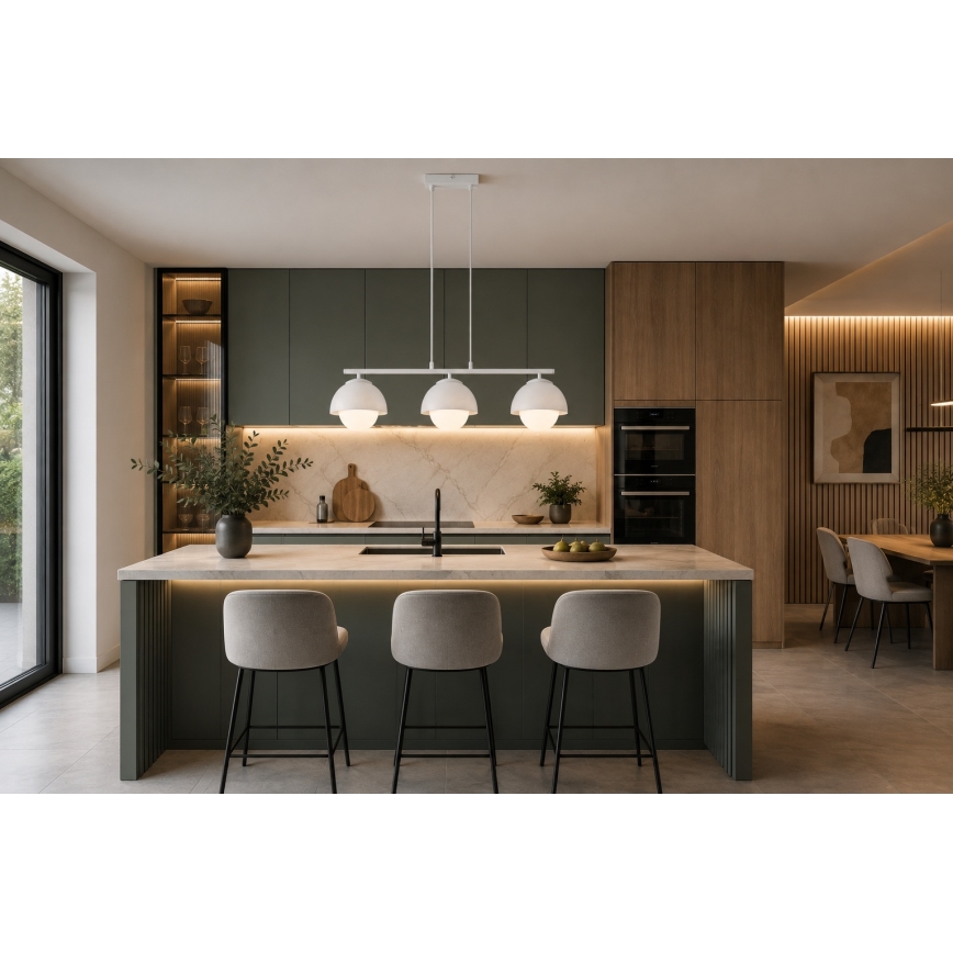 BRILAGI - Hanglamp met kabel COSMO 3xE27/60W/230V wit/goud