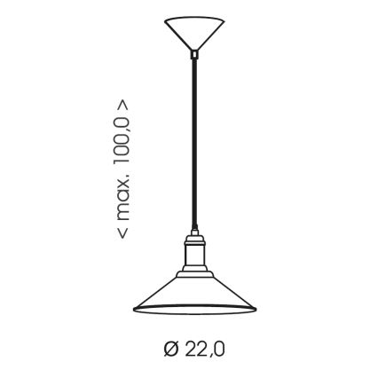 Brilagi - Hanglamp met kabel FORGE 1xE27/60W/230V Ø 22 cm zwart