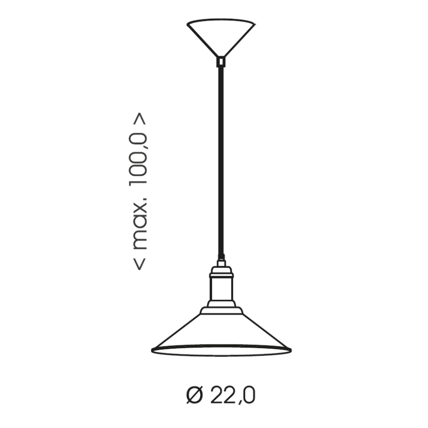 Brilagi - Hanglamp met kabel FORGE 1xE27/60W/230V Ø 22 cm zwart