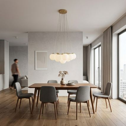 Brilagi - Hanglamp met kabel GLOBE 15xE14/15W/230V wit