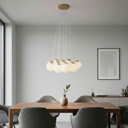 Brilagi - Hanglamp met kabel GLOBE 15xE14/15W/230V wit
