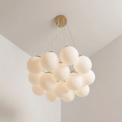 Brilagi - Hanglamp met kabel GLOBE 15xE14/15W/230V wit