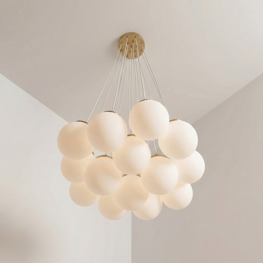 Brilagi - Hanglamp met kabel GLOBE 15xE14/15W/230V wit