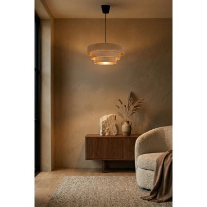 Brilagi - Hanglamp met kabel LUNETA 1xE27/60W/230V Ø 40 cm beige/goud