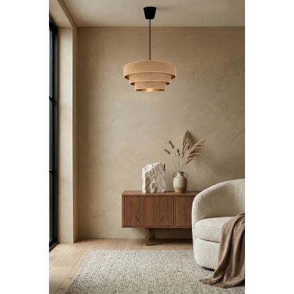 Brilagi - Hanglamp met kabel LUNETA 1xE27/60W/230V Ø 40 cm beige/goud