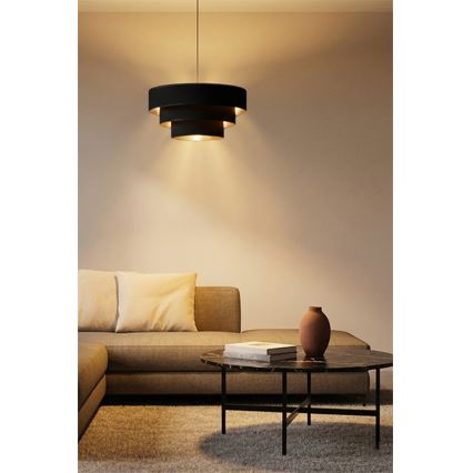 Brilagi - Hanglamp met kabel LUNETA 1xE27/60W/230V Ø 40 cm zwart/goud