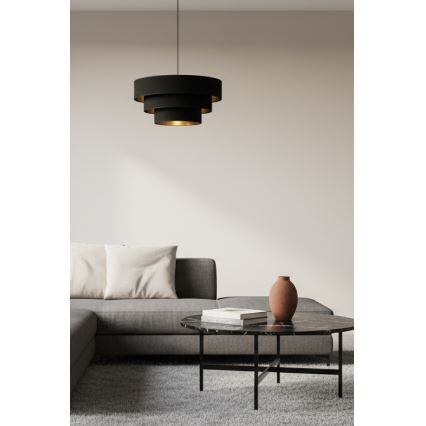 Brilagi - Hanglamp met kabel LUNETA 1xE27/60W/230V Ø 40 cm zwart/goud