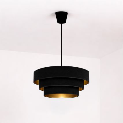 Brilagi - Hanglamp met kabel LUNETA 1xE27/60W/230V Ø 40 cm zwart/goud