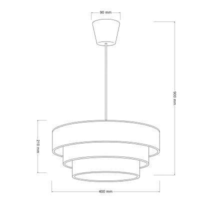 Brilagi - Hanglamp met kabel LUNETA 1xE27/60W/230V Ø 40 cm zwart/goud
