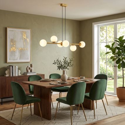 Brilagi - Hanglamp met kabel MALONY 6xE14/20W/230V goud