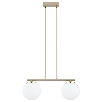 Brilagi - Hanglamp met kabel MILO 2xE27/60W/230V beige/goud