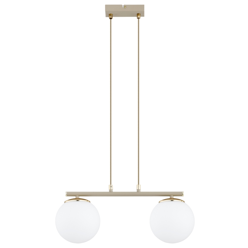 Brilagi - Hanglamp met kabel MILO 2xE27/60W/230V beige/goud