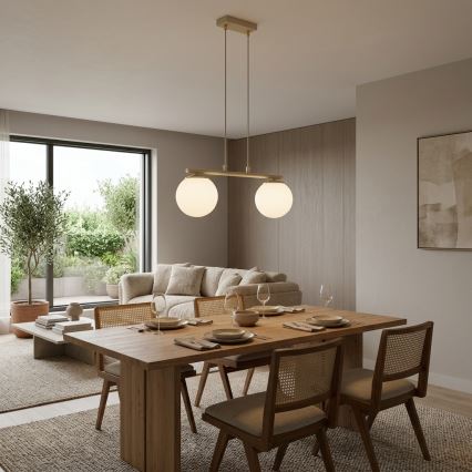 Brilagi - Hanglamp met kabel MILO 2xE27/60W/230V beige/goud