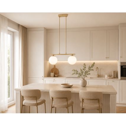 Brilagi - Hanglamp met kabel MILO 2xE27/60W/230V beige/goud