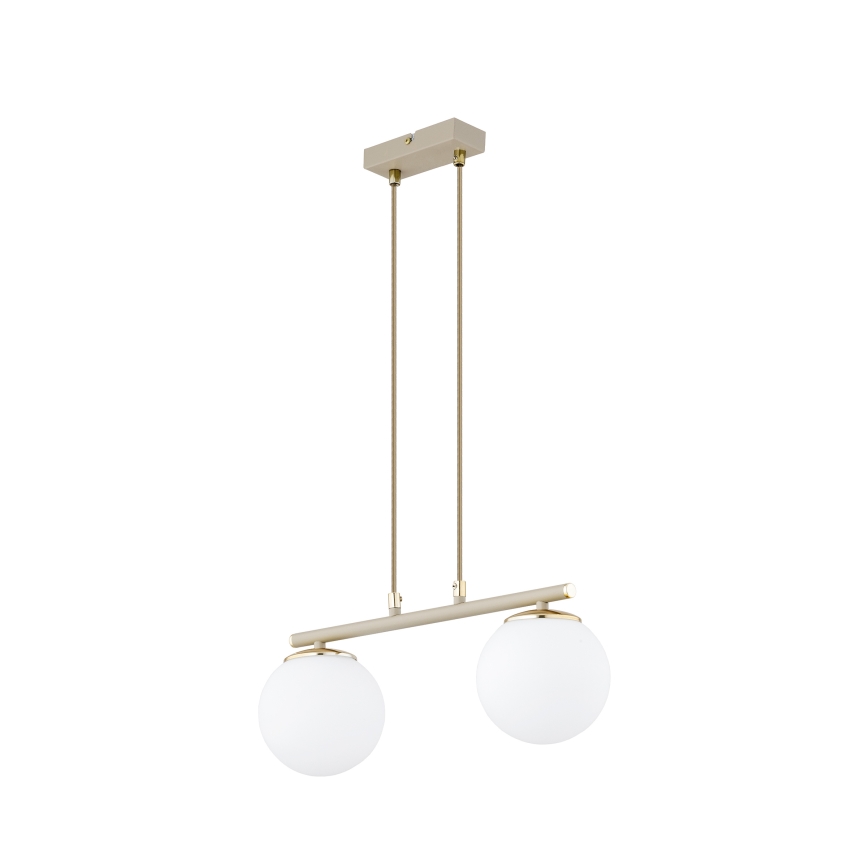 Brilagi - Hanglamp met kabel MILO 2xE27/60W/230V beige/goud