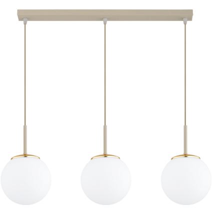 Brilagi - Hanglamp met kabel MILO 3xE27/60W/230V beige/goud