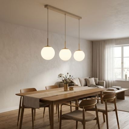 Brilagi - Hanglamp met kabel MILO 3xE27/60W/230V beige/goud
