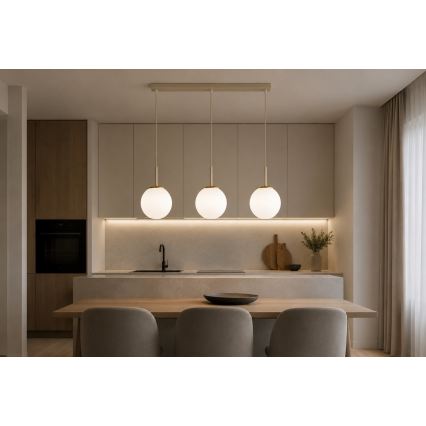 Brilagi - Hanglamp met kabel MILO 3xE27/60W/230V beige/goud