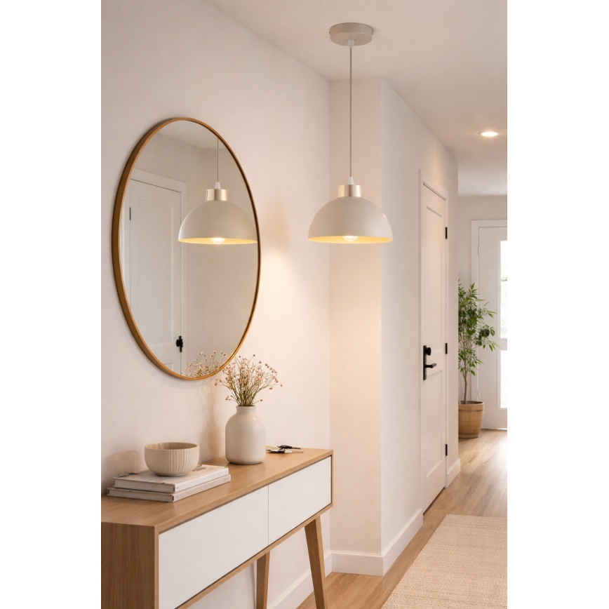 Brilagi - Hanglamp met kabel MOON 1xE27/60W/230V Ø 18 cm beige/goud
