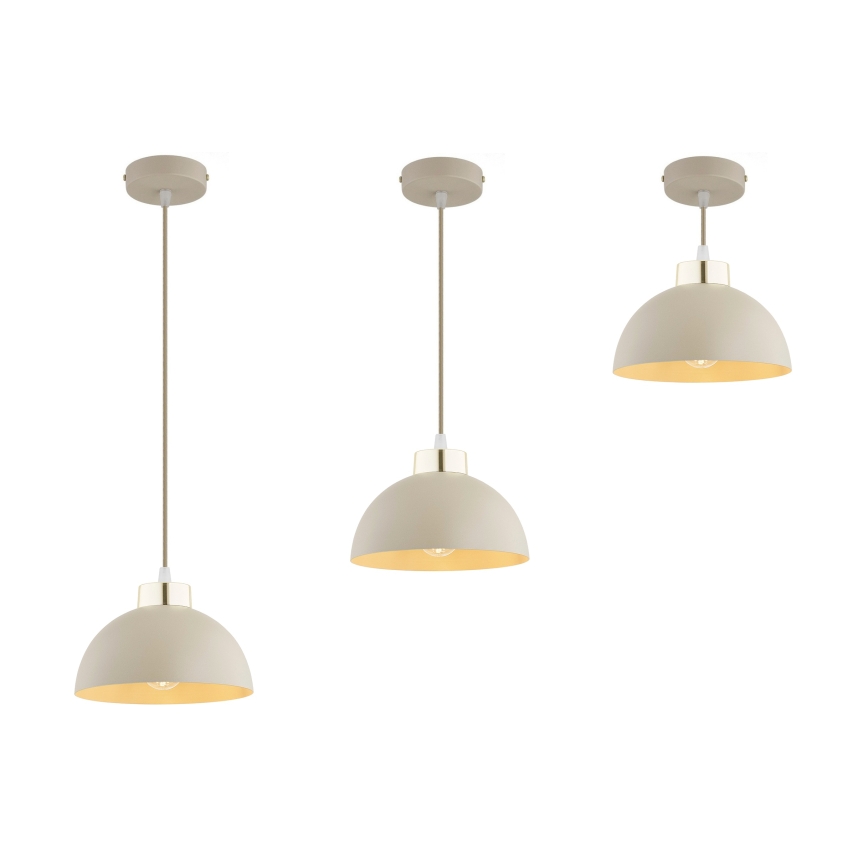 Brilagi - Hanglamp met kabel MOON 1xE27/60W/230V Ø 18 cm beige/goud