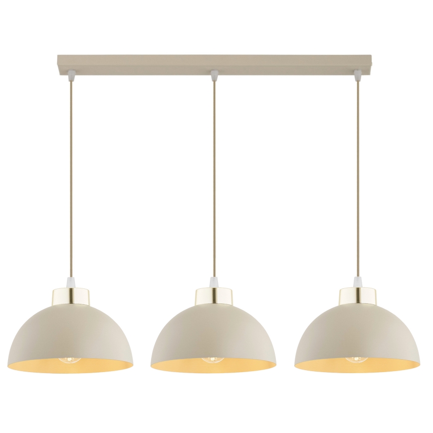 Brilagi - Hanglamp met kabel MOON 3xE27/60W/230V beige/goud