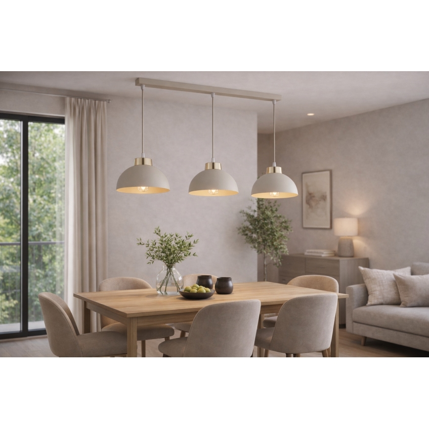 Brilagi - Hanglamp met kabel MOON 3xE27/60W/230V beige/goud