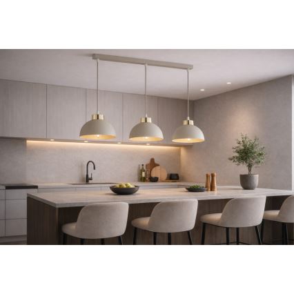 Brilagi - Hanglamp met kabel MOON 3xE27/60W/230V beige/goud
