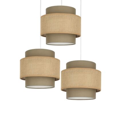 Brilagi - Hanglamp met kabel RESNA 3xE27/60W/230V Ø 45 cm bruin/beige