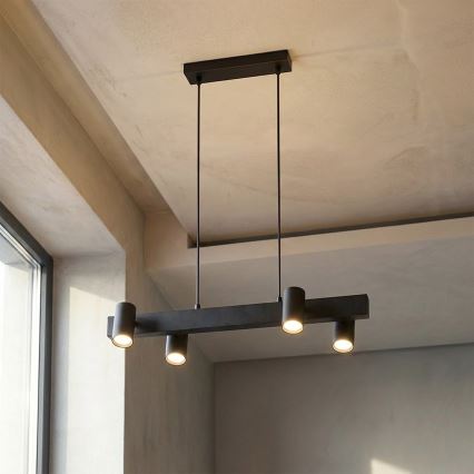 BRILAGI - Hanglamp met kabel SELE 4xGU10/30W/230V zwart