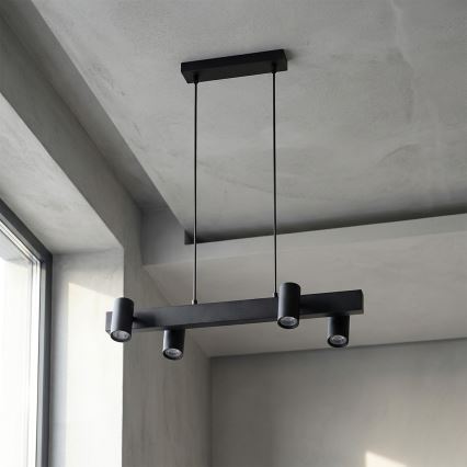 BRILAGI - Hanglamp met kabel SELE 4xGU10/30W/230V zwart