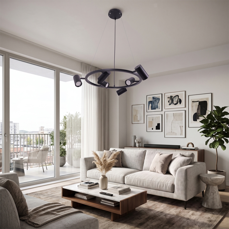 BRILAGI - Hanglamp met kabel SELE 6xGU10/30W/230V zwart