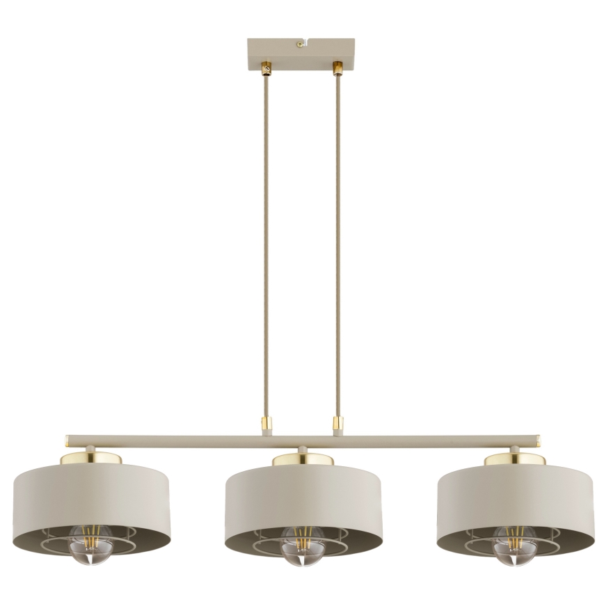 Brilagi - Hanglamp met kabel SPRING 3xE27/60W/230V beige/goud