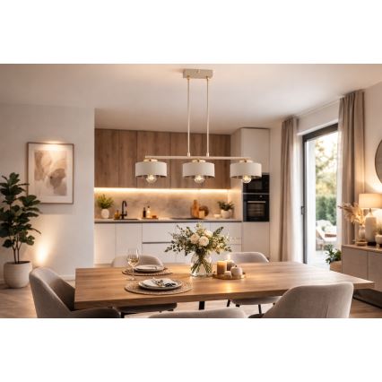 Brilagi - Hanglamp met kabel SPRING 3xE27/60W/230V beige/goud