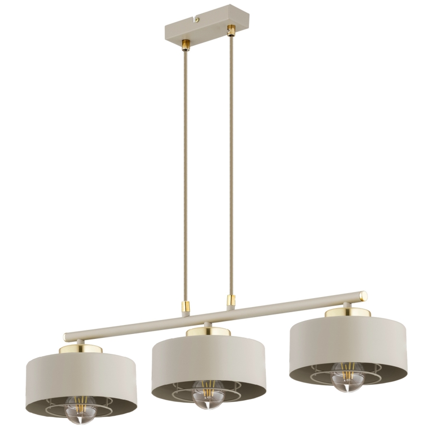Brilagi - Hanglamp met kabel SPRING 3xE27/60W/230V beige/goud