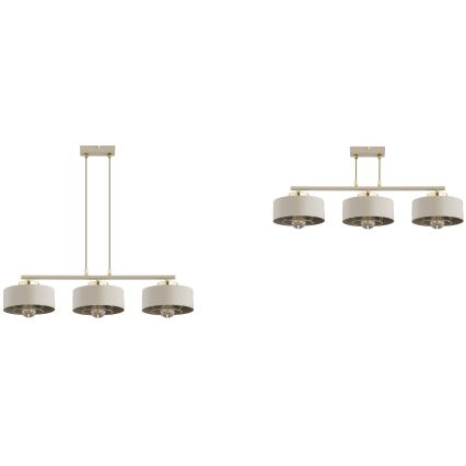 Brilagi - Hanglamp met kabel SPRING 3xE27/60W/230V beige/goud