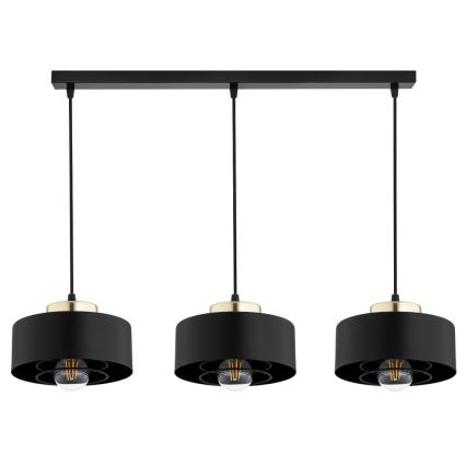 Brilagi - Hanglamp met kabel SPRING 3xE27/60W/230V zwart/goud