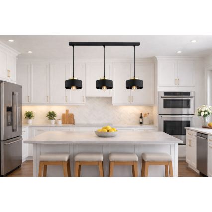 Brilagi - Hanglamp met kabel SPRING 3xE27/60W/230V zwart/goud
