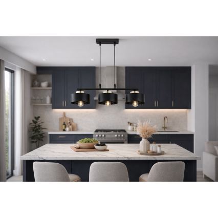 Brilagi - Hanglamp met kabel SPRING 3xE27/60W/230V zwart/goud