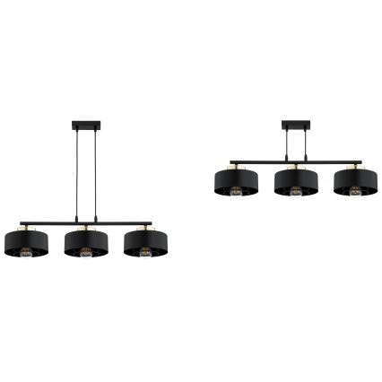 Brilagi - Hanglamp met kabel SPRING 3xE27/60W/230V zwart/goud