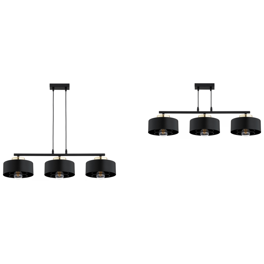 Brilagi - Hanglamp met kabel SPRING 3xE27/60W/230V zwart/goud