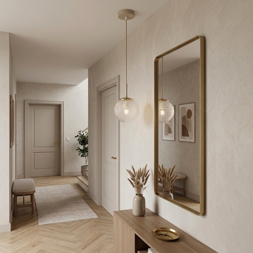 Brilagi - Hanglamp met kabel STELLA 1xE27/60W/230V diam. 15 cm beige/goud