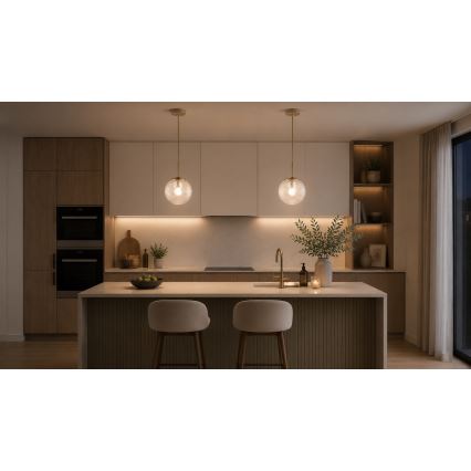 Brilagi - Hanglamp met kabel STELLA 1xE27/60W/230V diam. 15 cm beige/goud