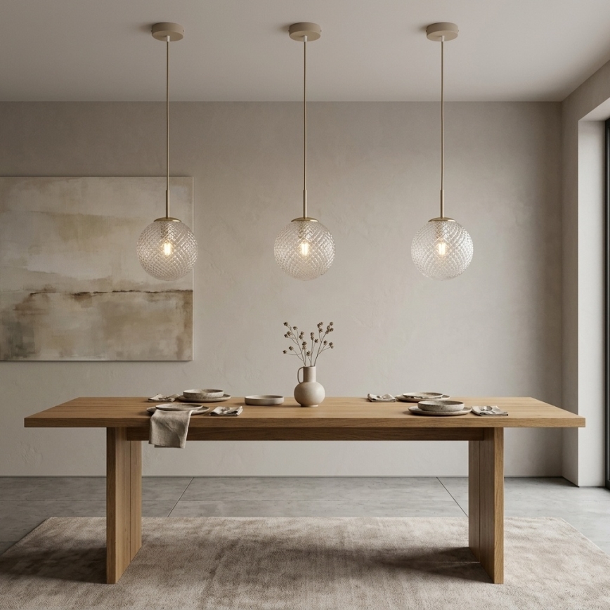 Brilagi - Hanglamp met kabel STELLA 1xE27/60W/230V diam. 15 cm beige/goud
