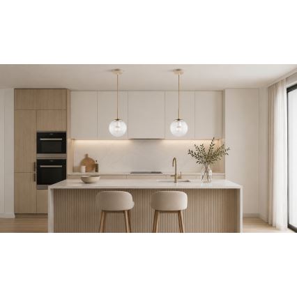 Brilagi - Hanglamp met kabel STELLA 1xE27/60W/230V diam. 15 cm beige/goud