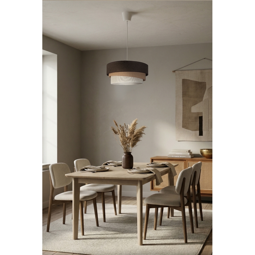 Brilagi - Hanglamp met kabel TRIO 1xE27/60W/230V Ø 40 cm bruin/beige/wit