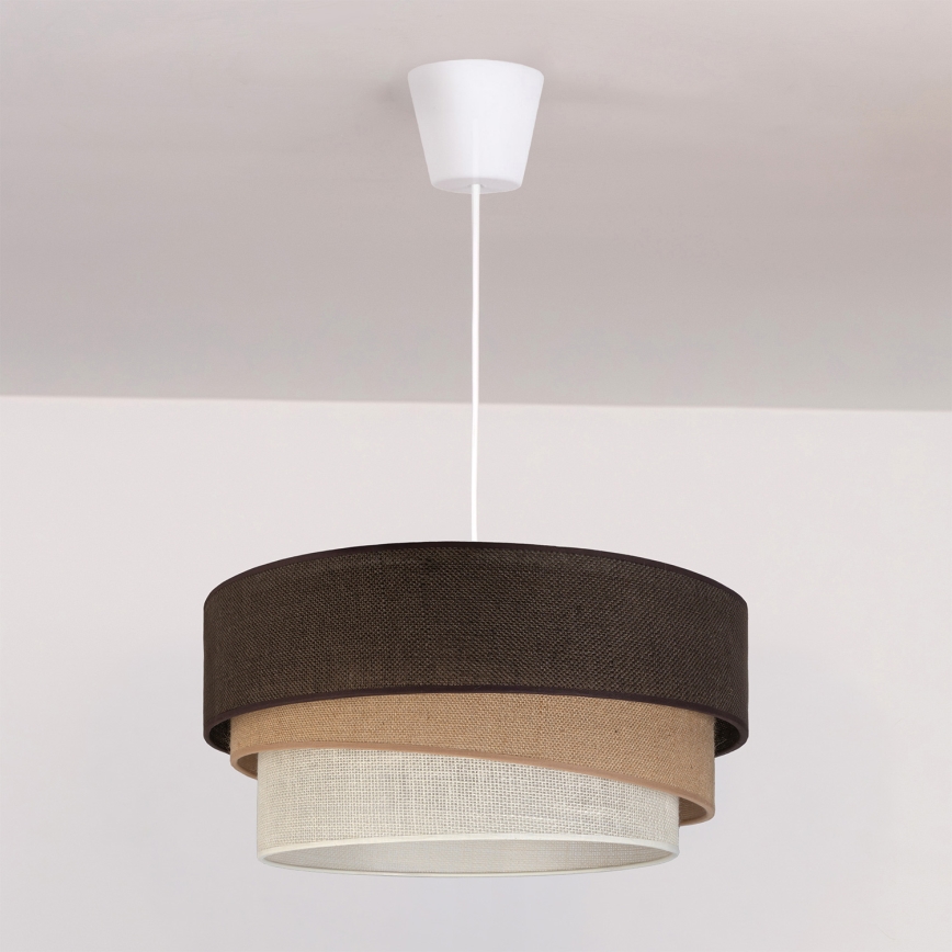 Brilagi - Hanglamp met kabel TRIO 1xE27/60W/230V Ø 40 cm bruin/beige/wit
