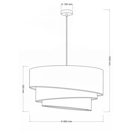 Brilagi - Hanglamp met kabel TRIO 3xE27/60W/230V Ø 60 cm bruin/beige/wit