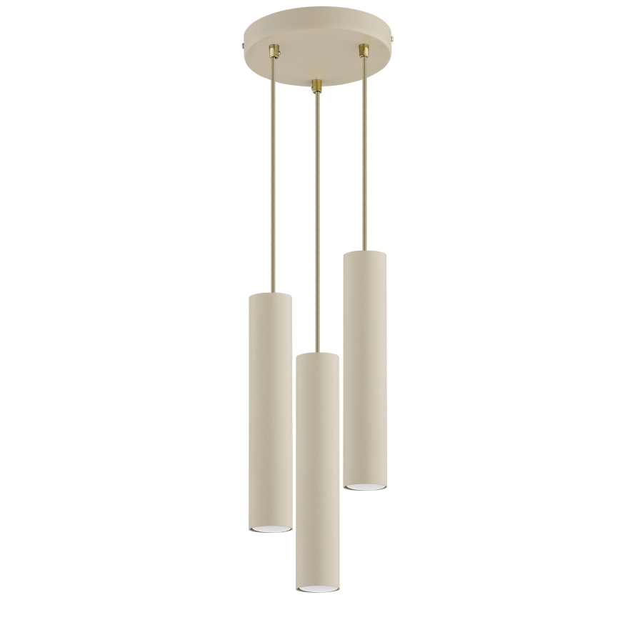 Brilagi - Hanglamp met kabel TUBE 3xGU10/15W/230V beige/goud
