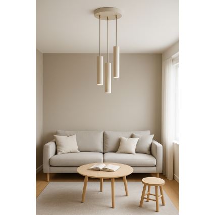 Brilagi - Hanglamp met kabel TUBE 3xGU10/15W/230V beige/goud