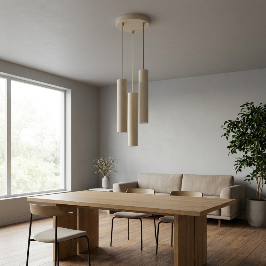 Brilagi - Hanglamp met kabel TUBE 3xGU10/15W/230V beige/goud